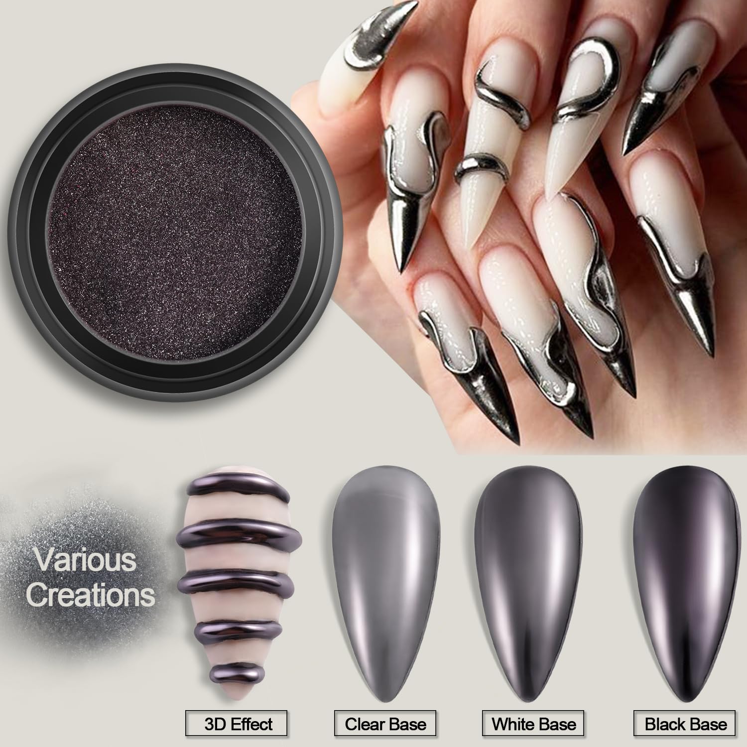 Fcozpjk chrome nail powder pink for soft, shiny chrome effect.