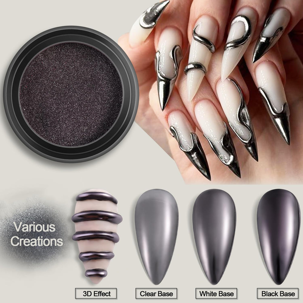 Fcozpjk chrome nail powder pink for soft, shiny chrome effect.