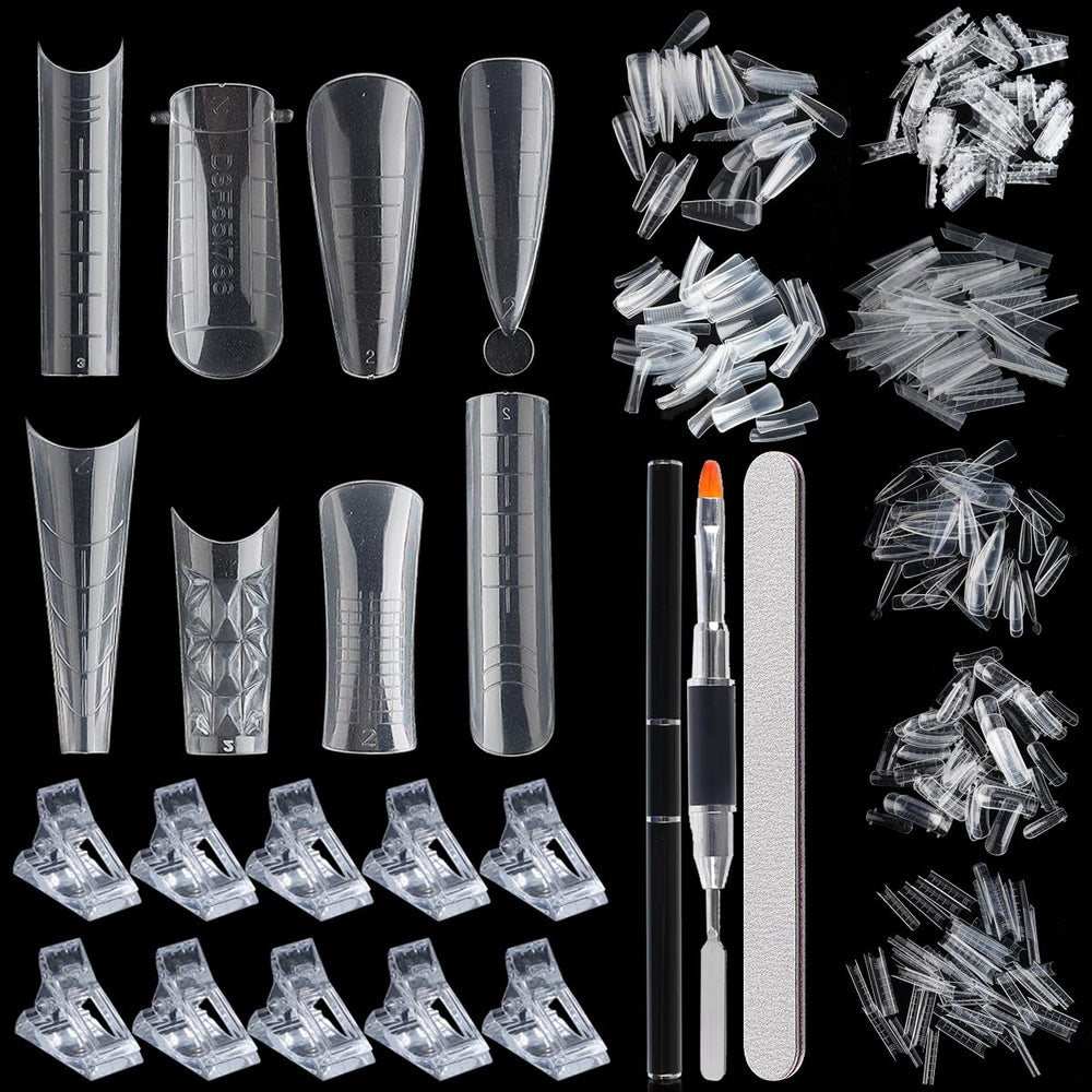 Fcozpjk dual nail forms in various shapes for precise length control during at-home extensions.