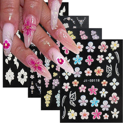 Fcozpjk Flowers Nail Stickers four sheets for versatile floral nail art designs.