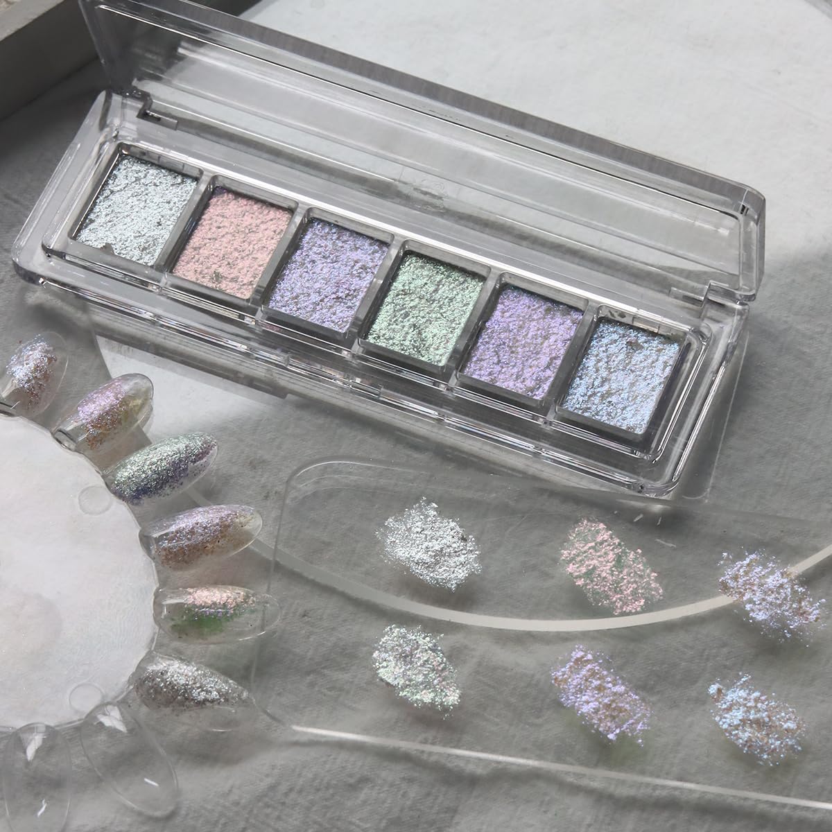 Fcozpjk mud texture glitter closeup demonstrates easy storage and reduced fallout
