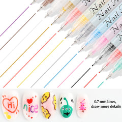 Cap-off view shows Fcozpjk nail pens for precise detailing.