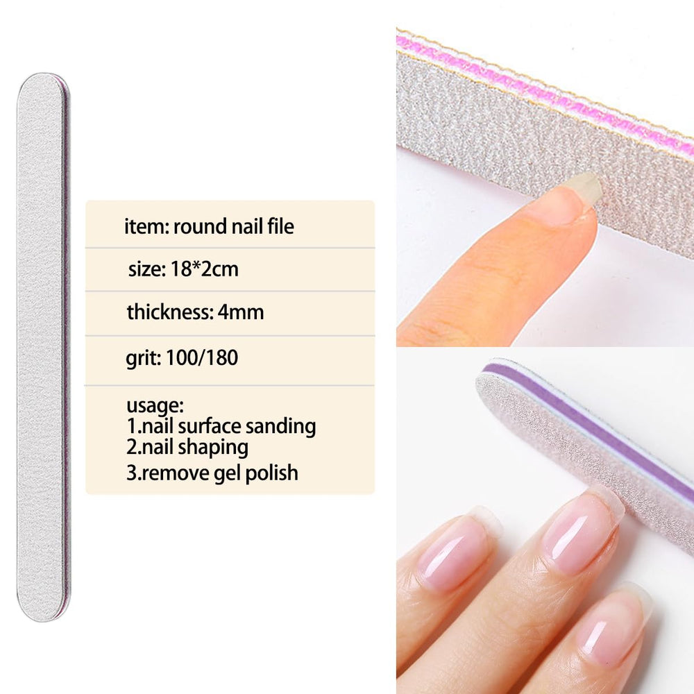Fcozpjk extension brush and file set for smooth gel application and shaping.