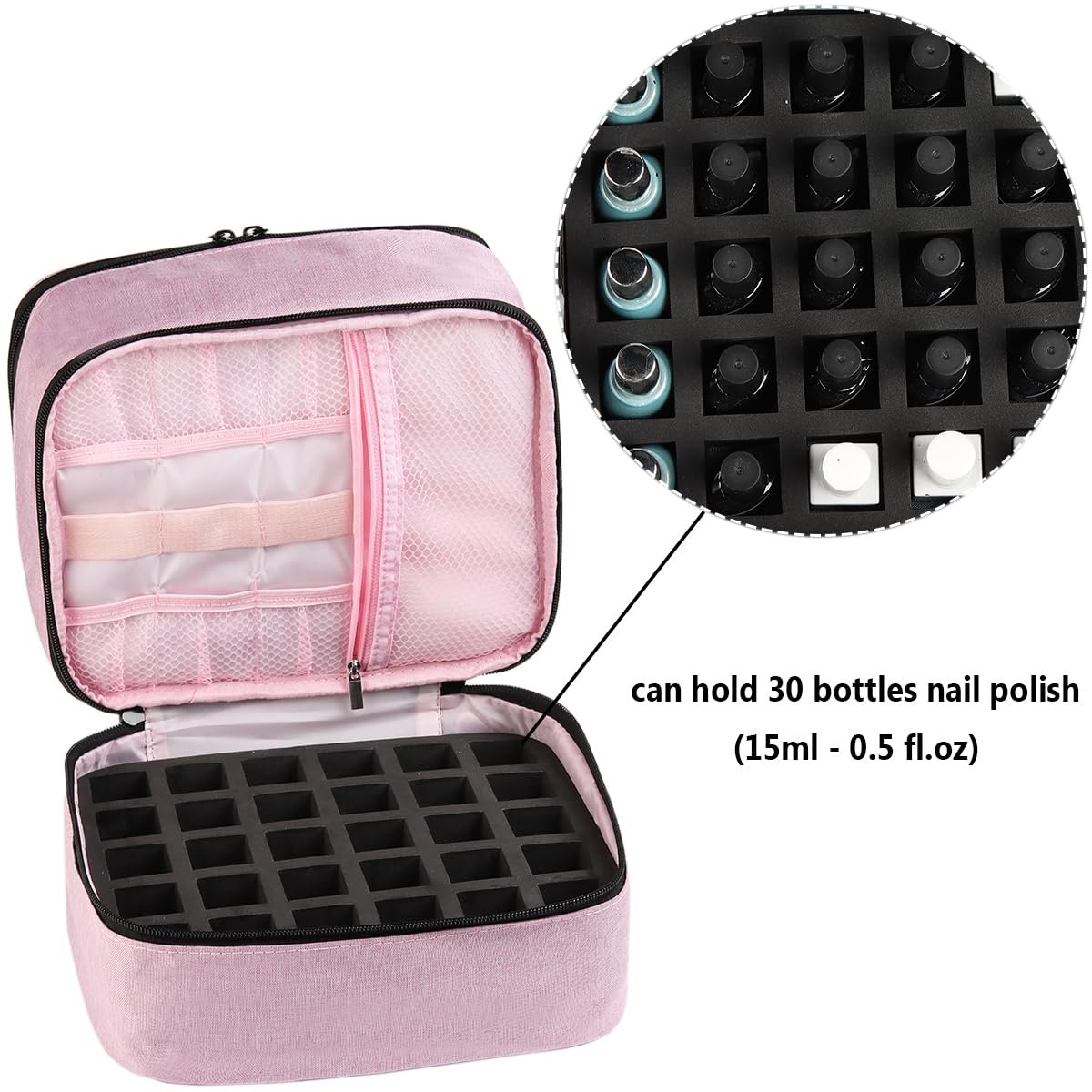 Fcozpjk Nail Polish Organizer Case small pouches for nails tools