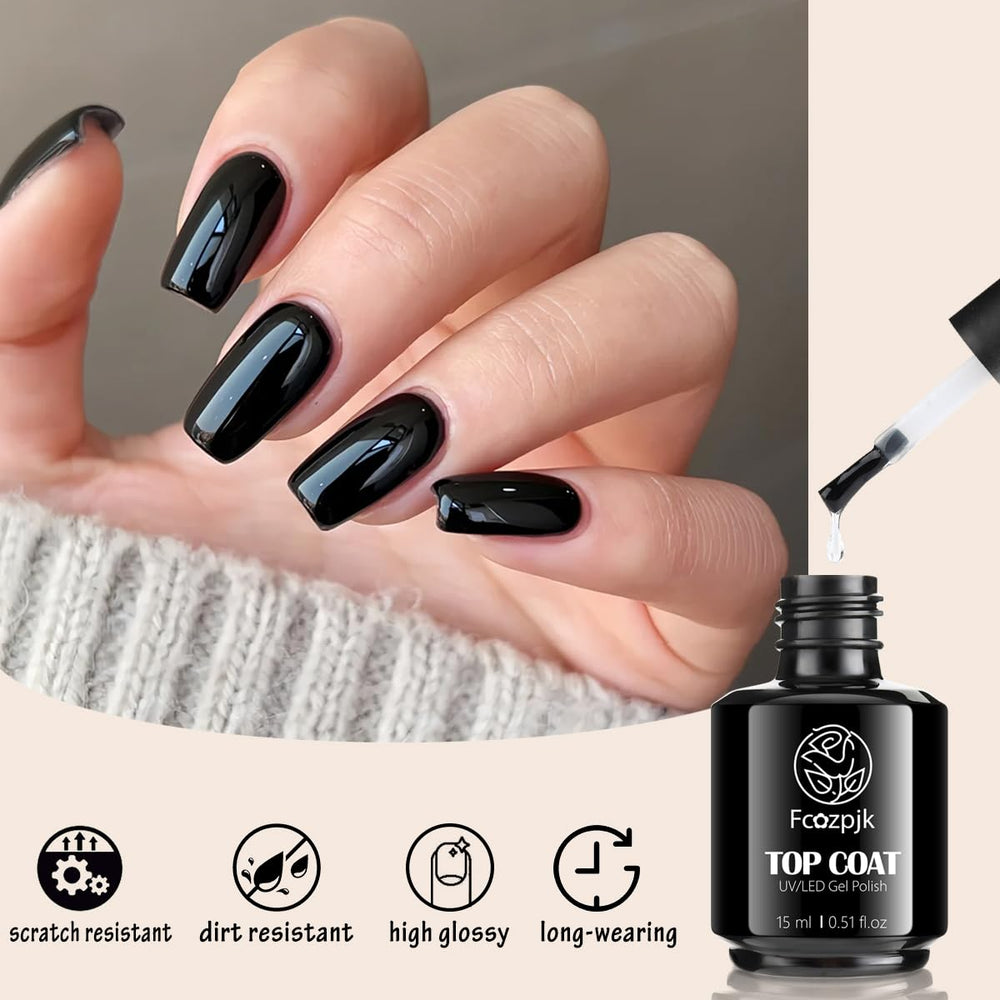 Fcozpjk no wipe top coat 15ml seals design with lasting shine