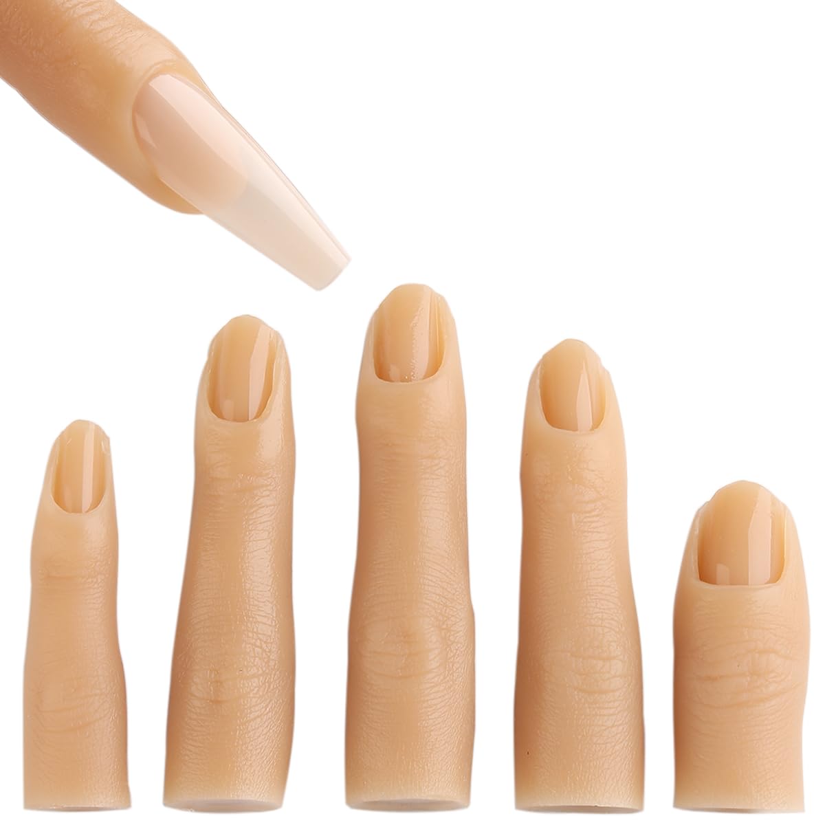Fcozpjk silicone practice fingers close up with realistic texture for nail art training