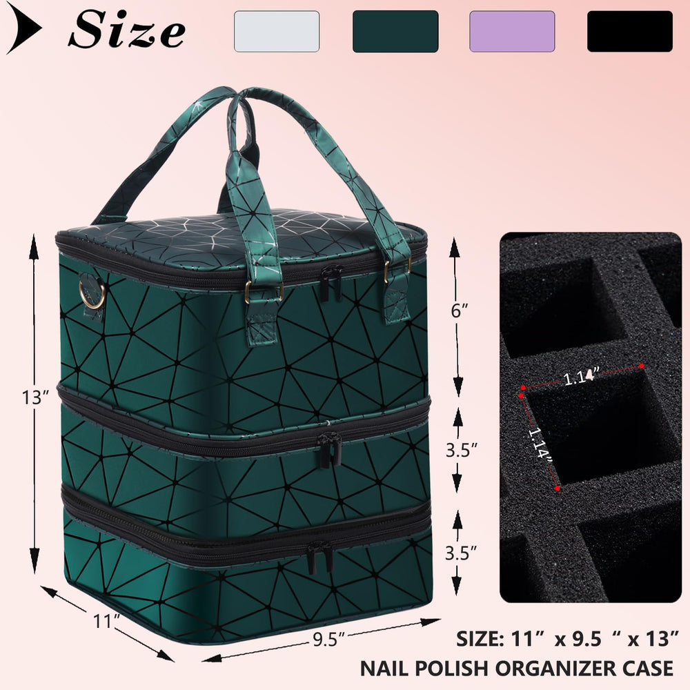 FCQQYWZ easy-carry double handles make travel convenient for on-the-go nail kits