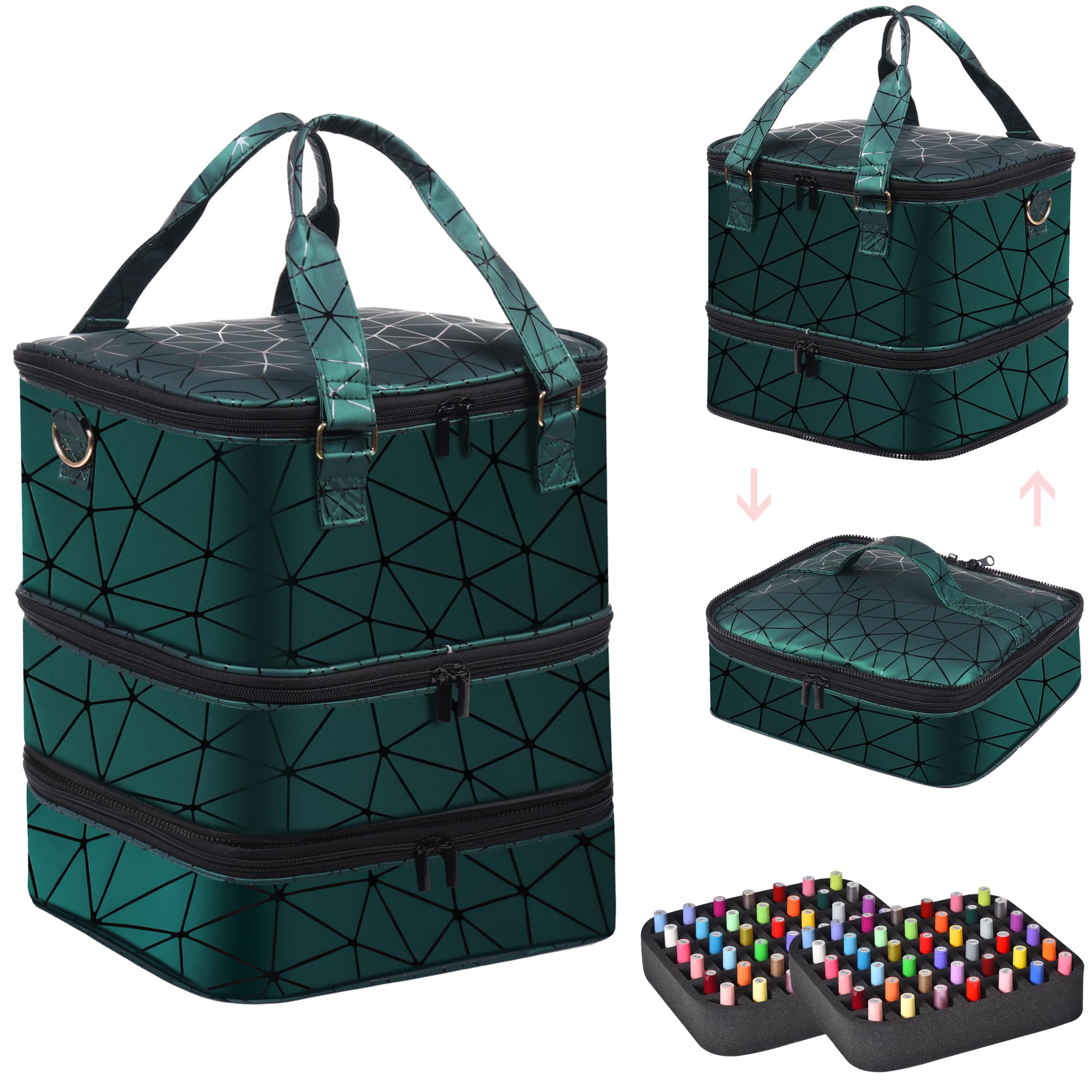 FCQQYWZ large nail polish organizer green keeps bottles organized and accessible during home sessions