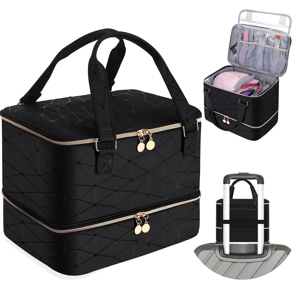 FCQQYWZ Nail Polish Organizer front view demonstrates 40+ bottle capacity for tidy storage.