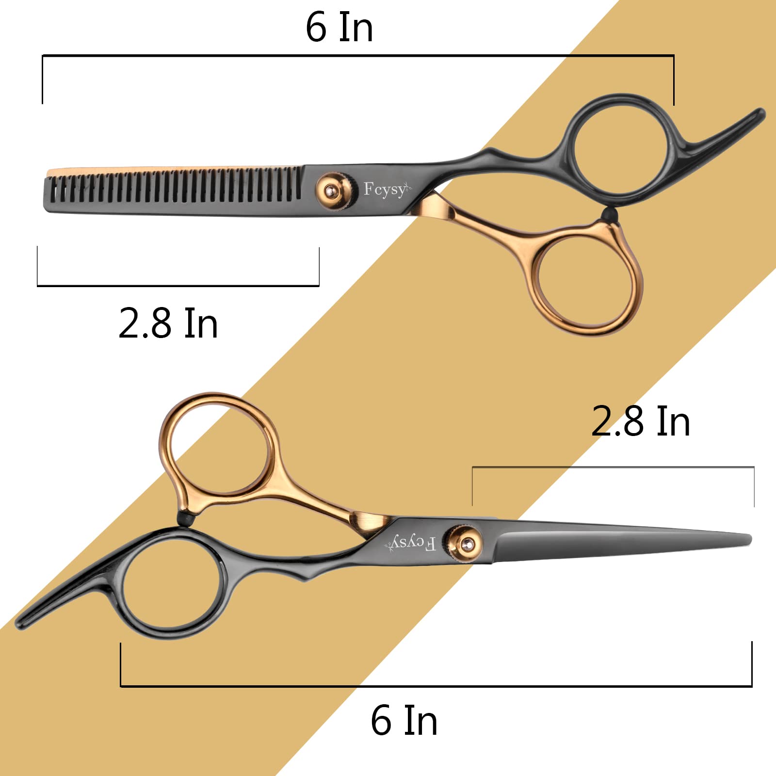 Fcysy stainless-steel blades close-up reveal sharp, durable cutting edges.