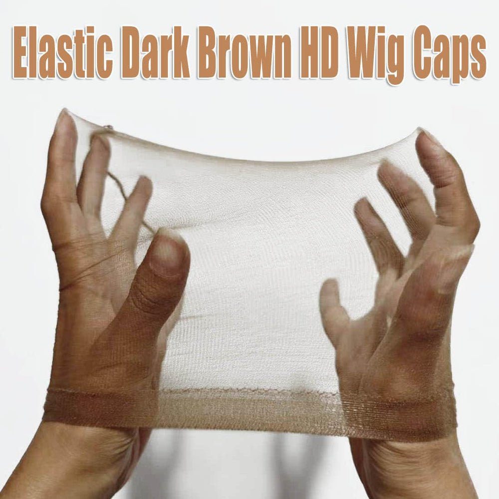 FDBJulyy dark brown hd wig cap packaging-shown demonstrates compact, portable design.