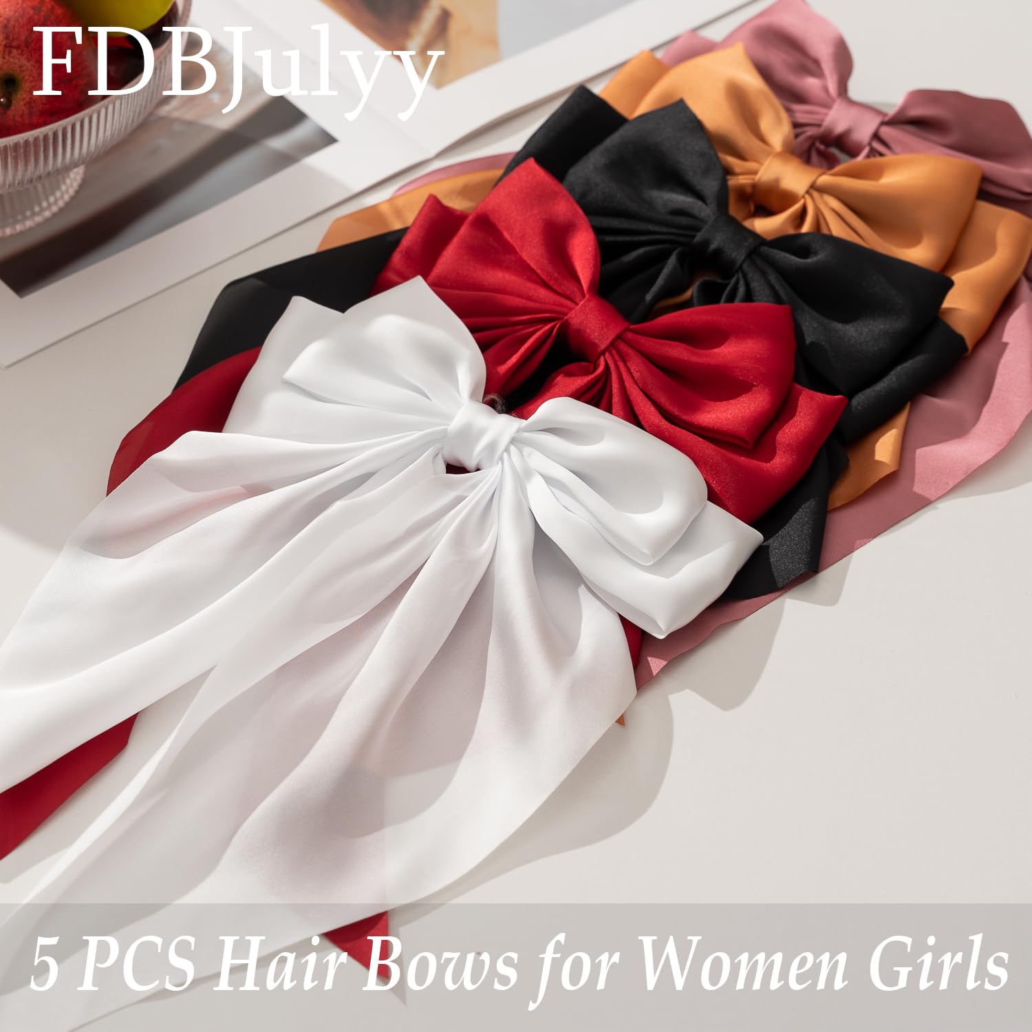 FDBJulyy women and girls wearing bow clip for daily grooming and outfits.