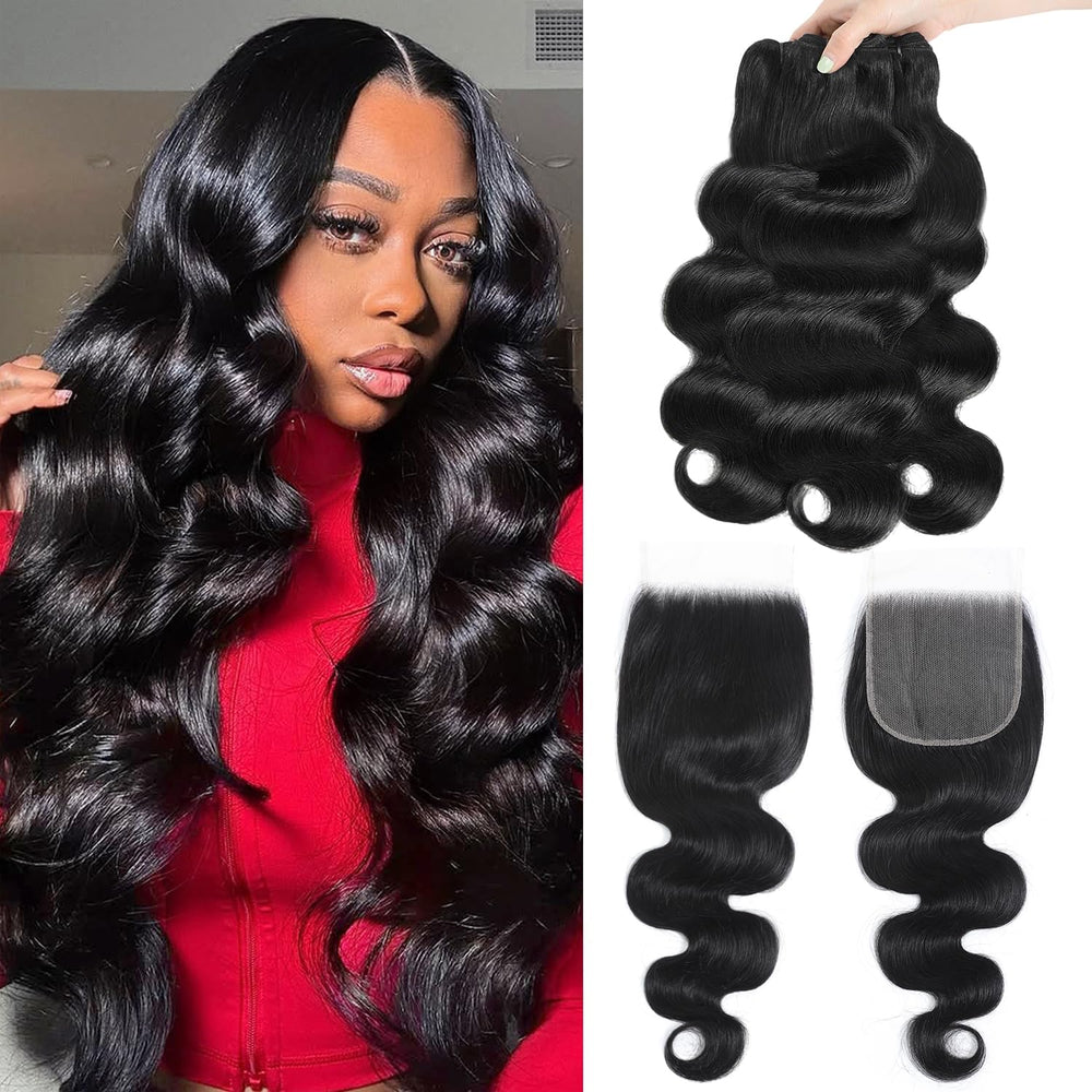 Fdola body-wave bundles 20-inch closure offer natural volume and easy blend.