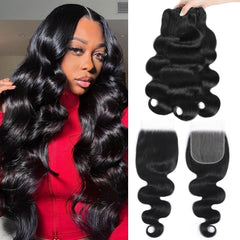 Fdola body-wave bundles 20-inch closure offer natural volume and easy blend.