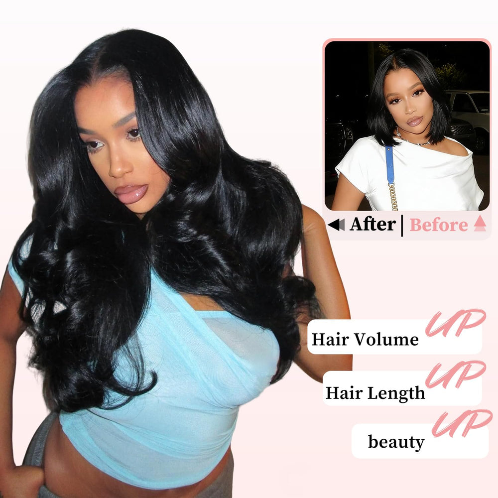 Fdola body-wave bundles 22-inch closure provide dramatic length with seamless blend.