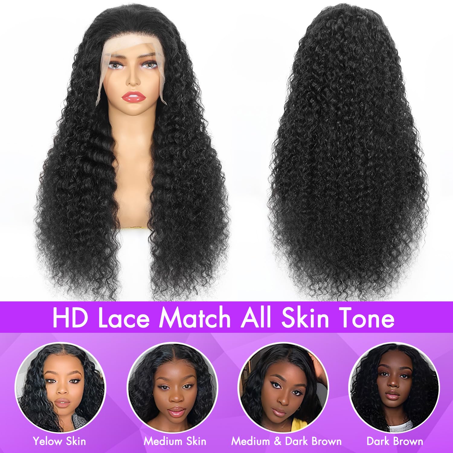 FDSAFEF deep curly wig for weddings and events with elegant volume