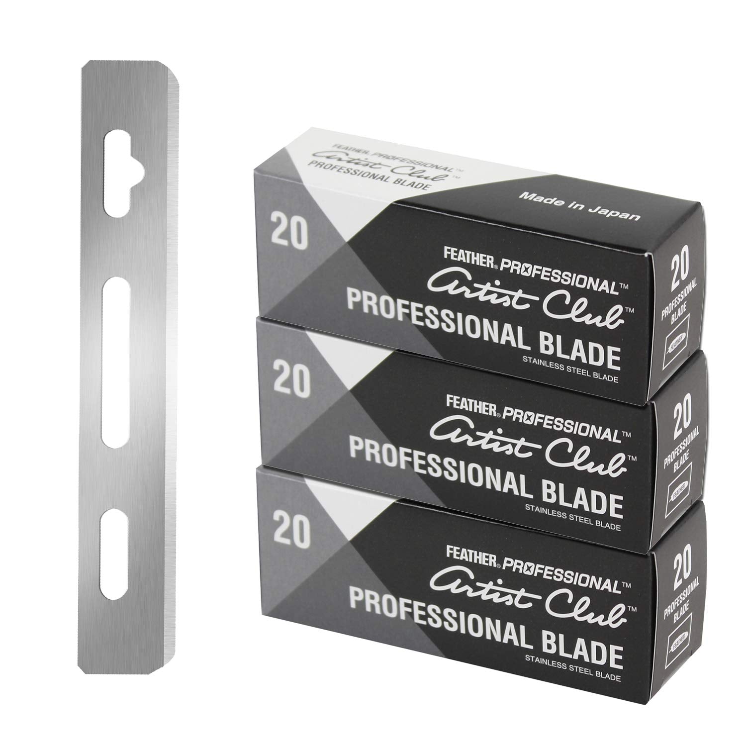 Feather Artist Club blades unboxing shows premium blades for precise professional grooming