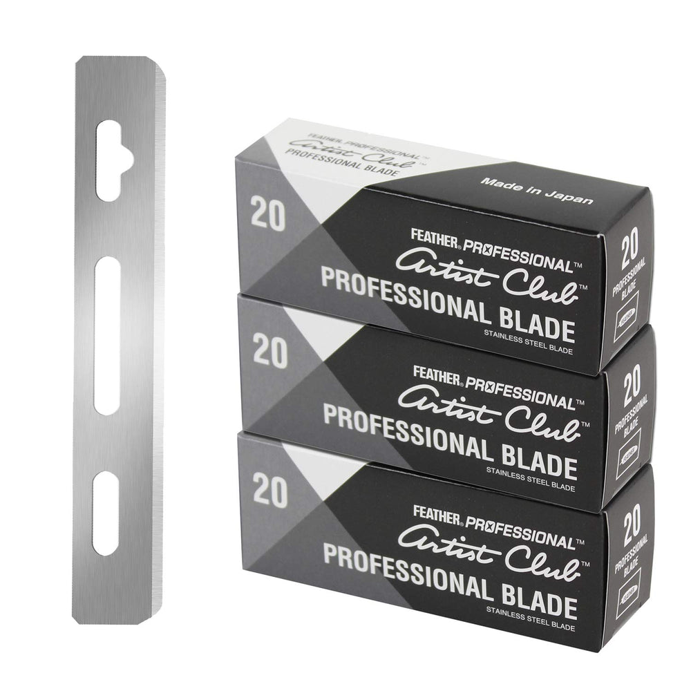 Feather Artist Club blades unboxing shows premium blades for precise professional grooming