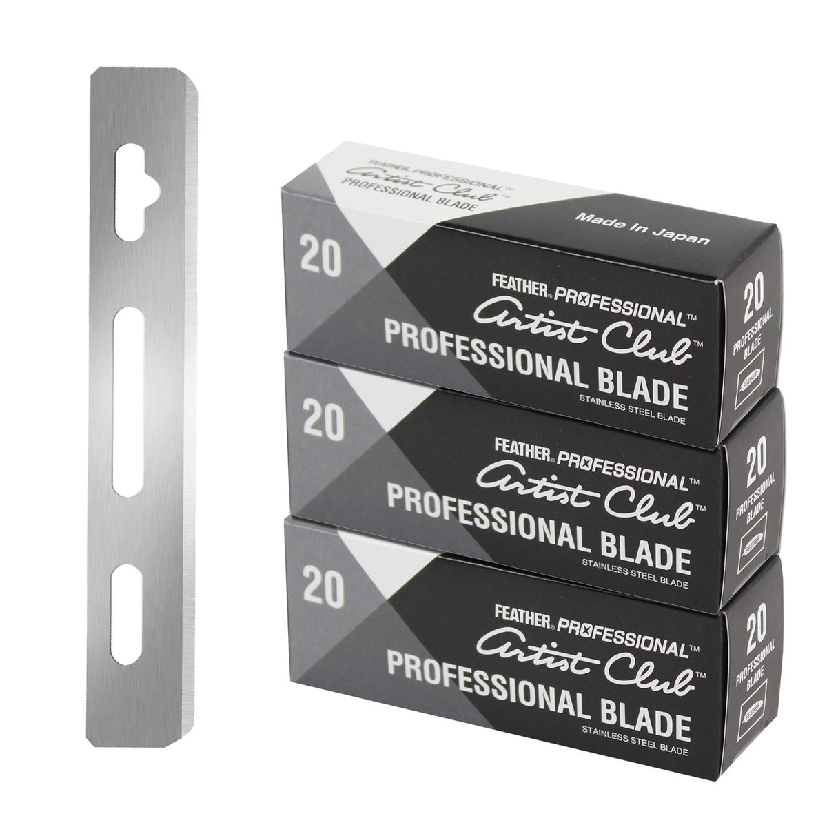 Feather Artist Club blades unboxing shows premium blades for precise professional grooming