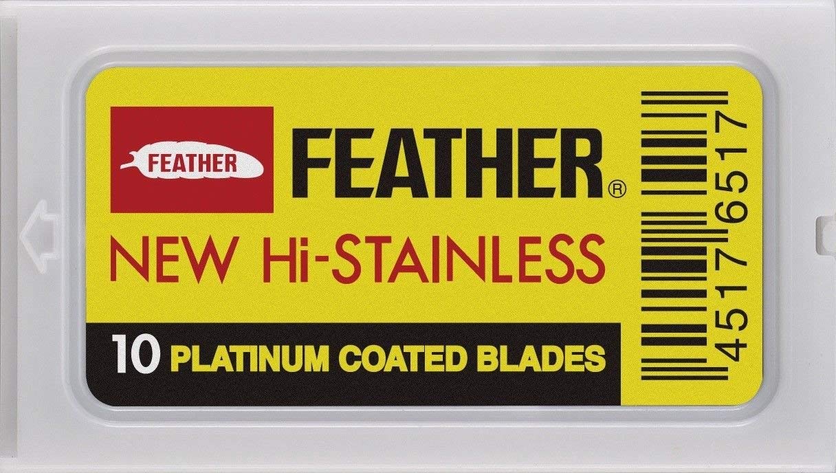Feather-brand blades variety pack inner view highlighting value and choice.