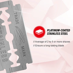 Feather blades fits-most-razors demonstrates broad compatibility with various safety razors.