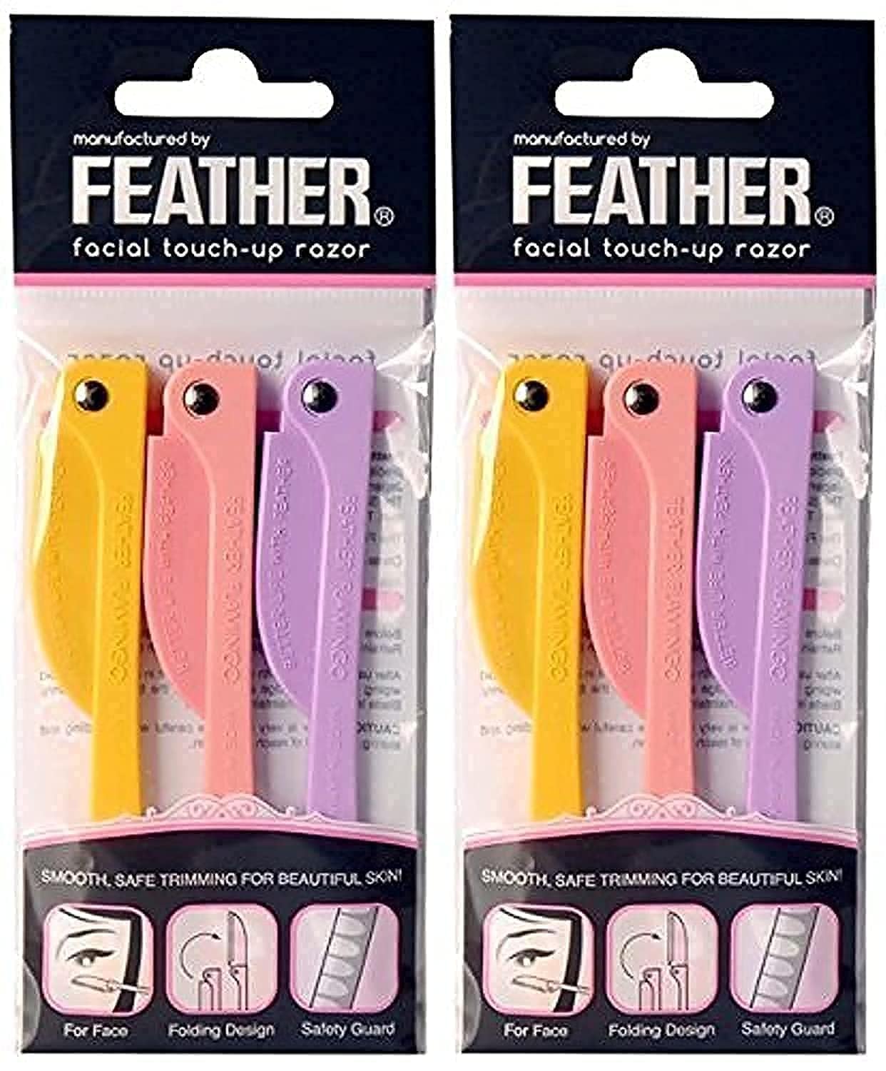 Feather Flamingos Facial Touch-up Razor front view for precise eyebrow and facial detailing