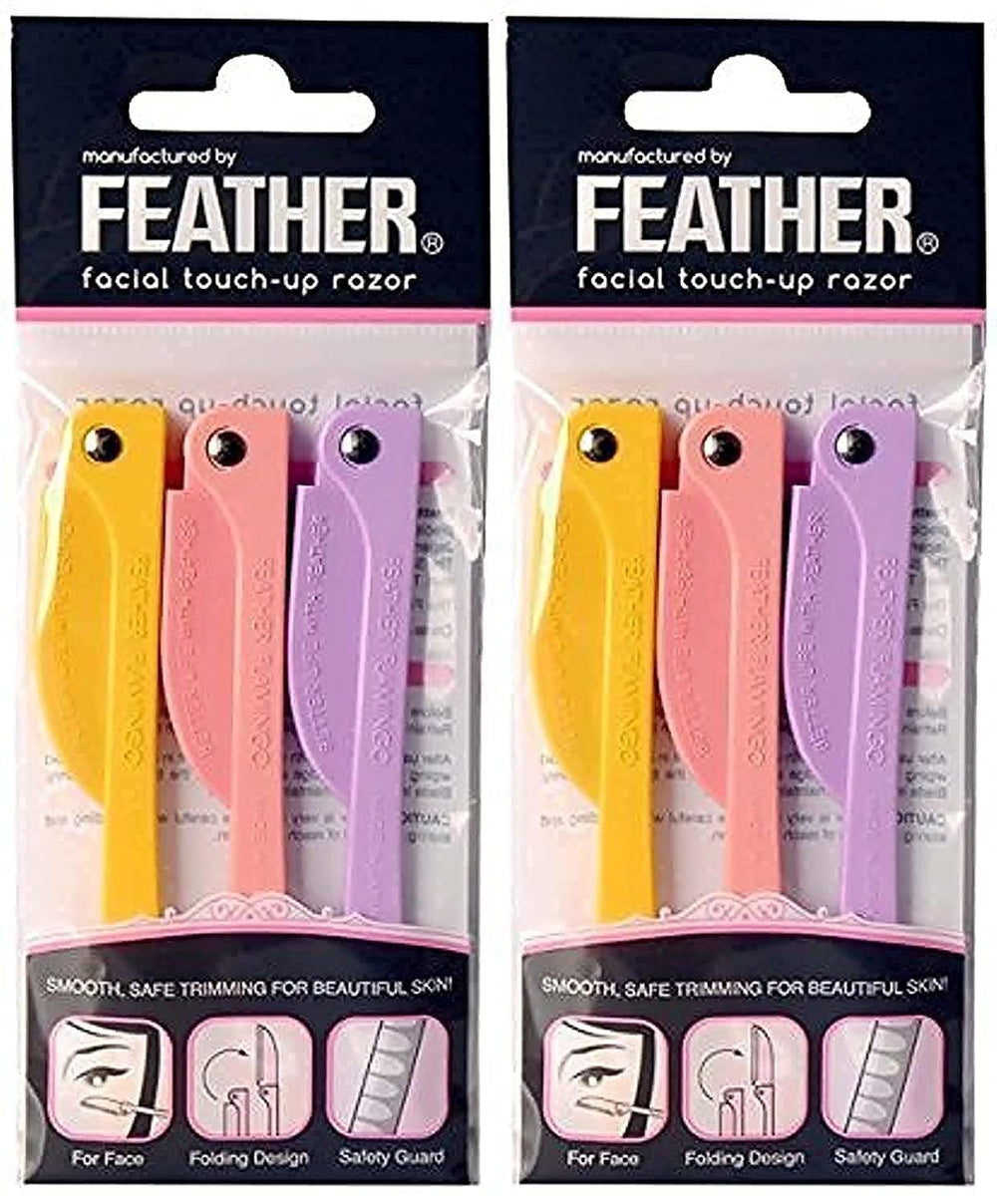 Feather Flamingos Facial Touch-up Razor front view for precise eyebrow and facial detailing