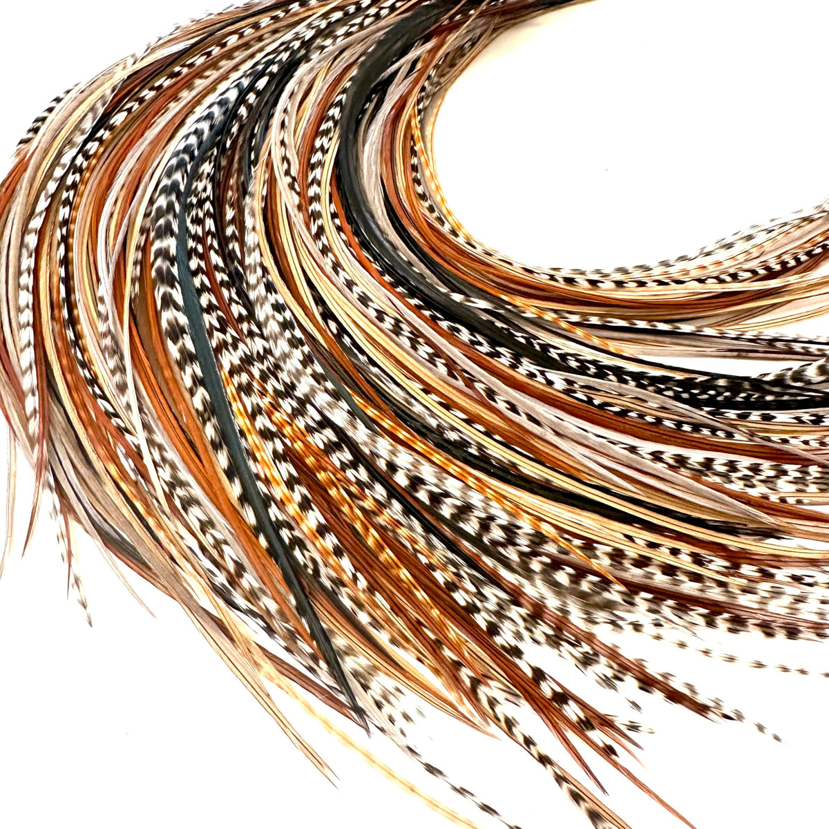 Feather Headz 21 natural color extensions show vibrant boho color for daily styling.