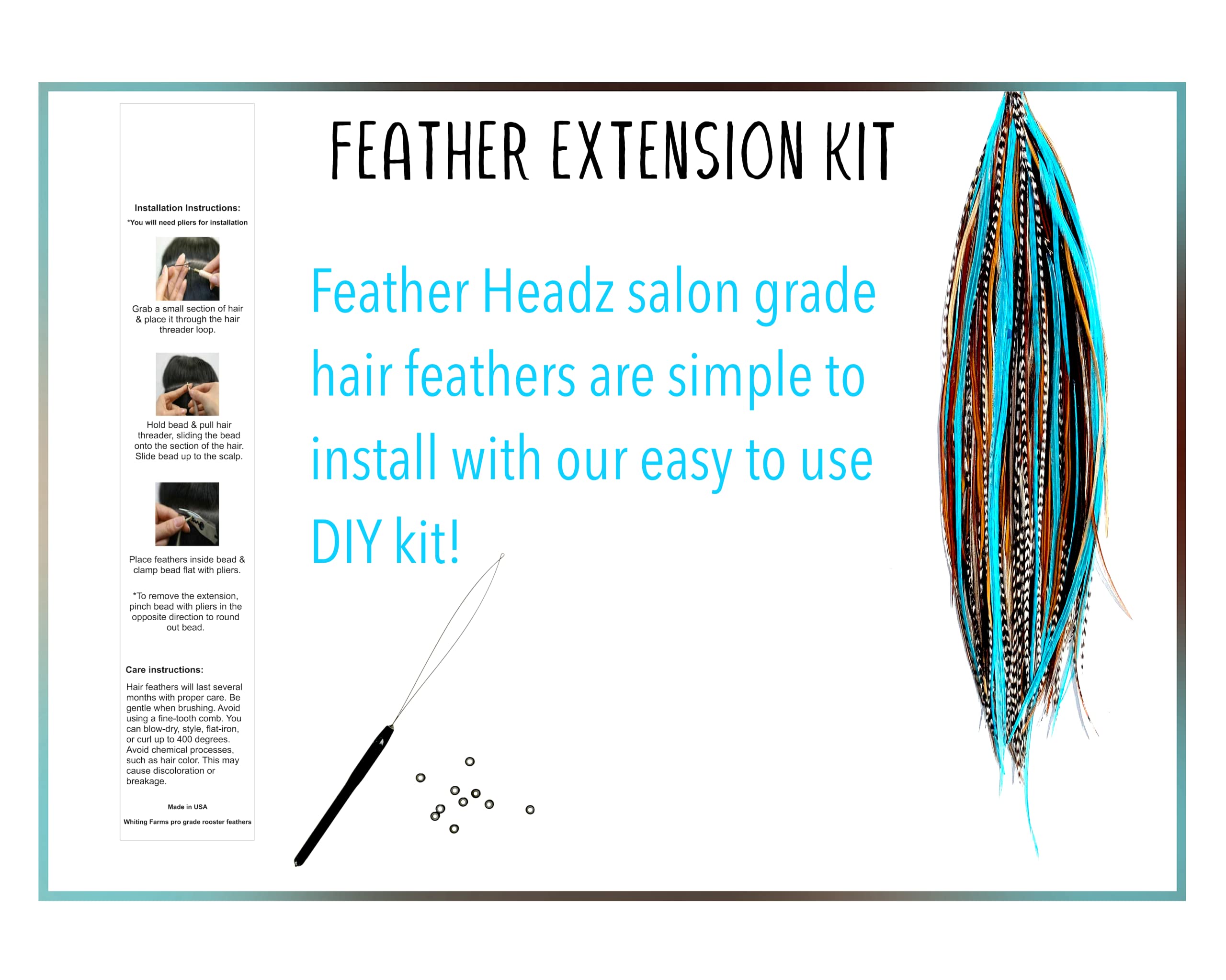 Feather Headz boho-chic hair adds texture and movement with lightweight, natural-feather appeal.