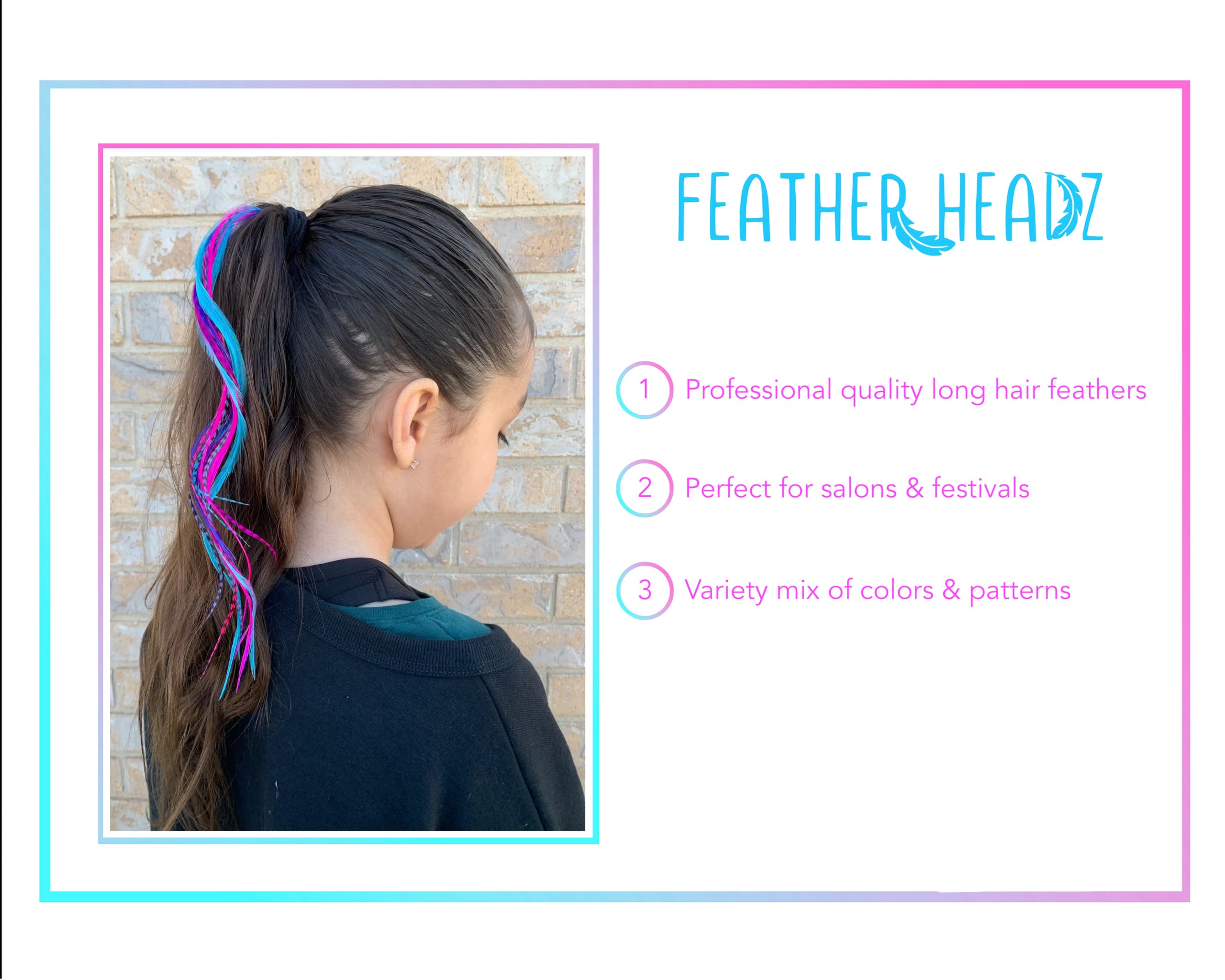 Feather Headz DIY rooster kit with micro-link beads for at-home styling