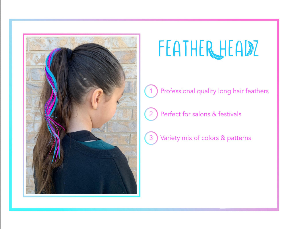 Feather Headz DIY rooster kit with micro-link beads for at-home styling