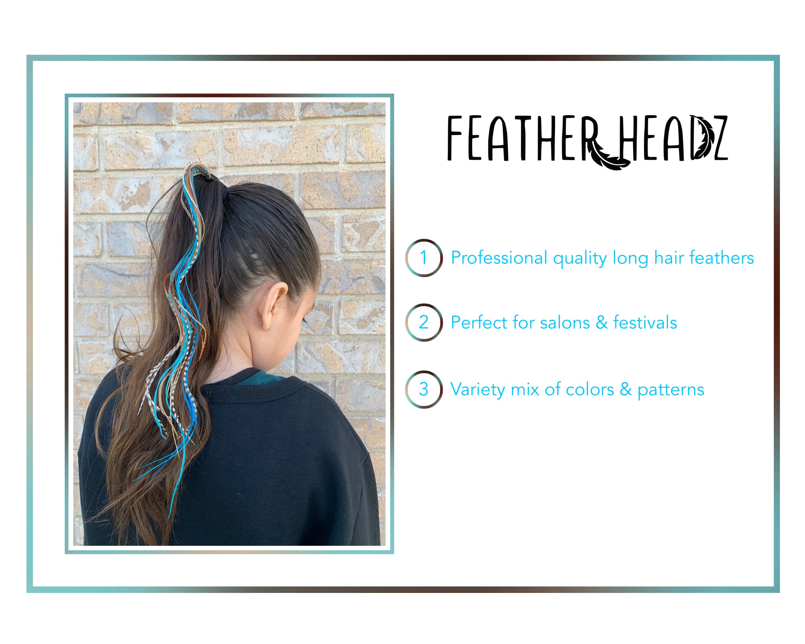 Feather Headz heat-safe feathers can be curled or straightened for diverse looks.