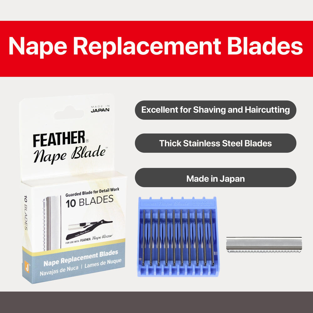 Feather Nape Blades smooth-glide for comfortable shaving