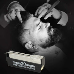 Feather platinum-coated edges showcase longevity and smooth shaves for barbers