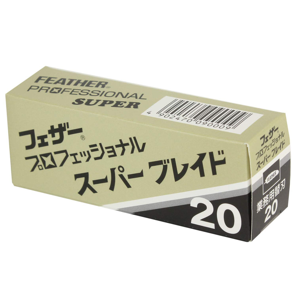 Feather ProSuper triple grinding with platinum coating for sharp, durable edges.