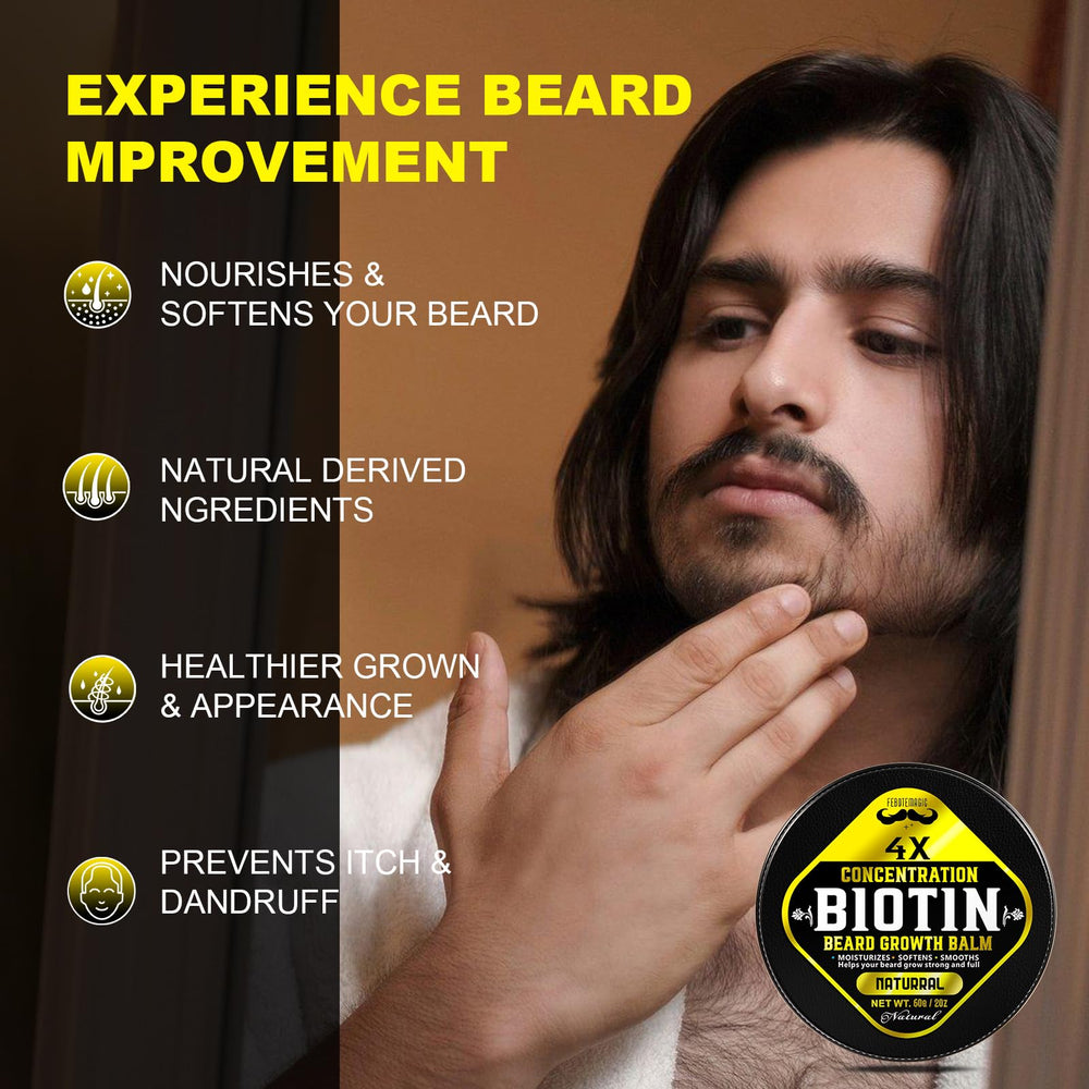 FEBOTE beard balm softens and tames flyaways for a polished daily look