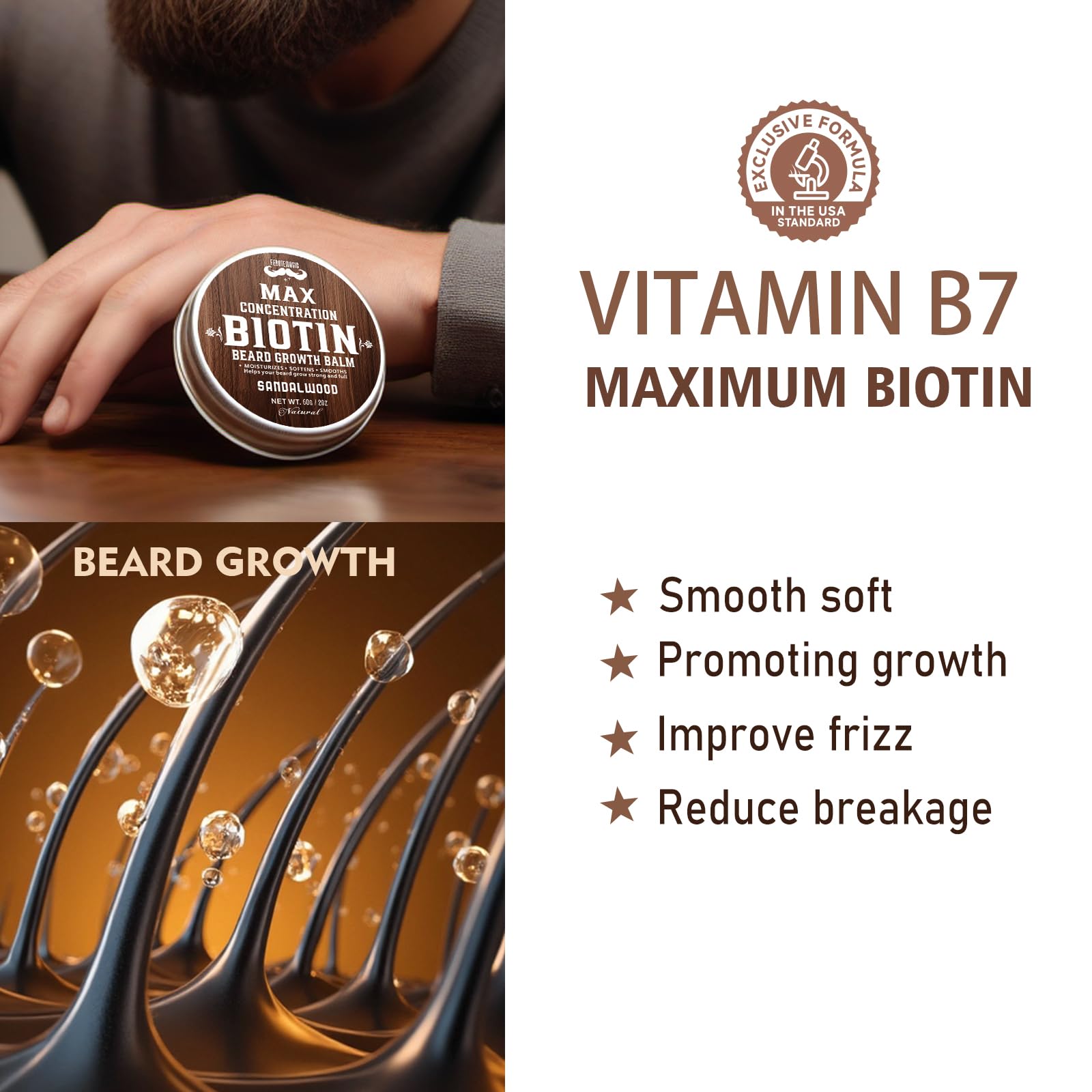 FEBOTE beard balm softens coarse hair with shea butter and jojoba