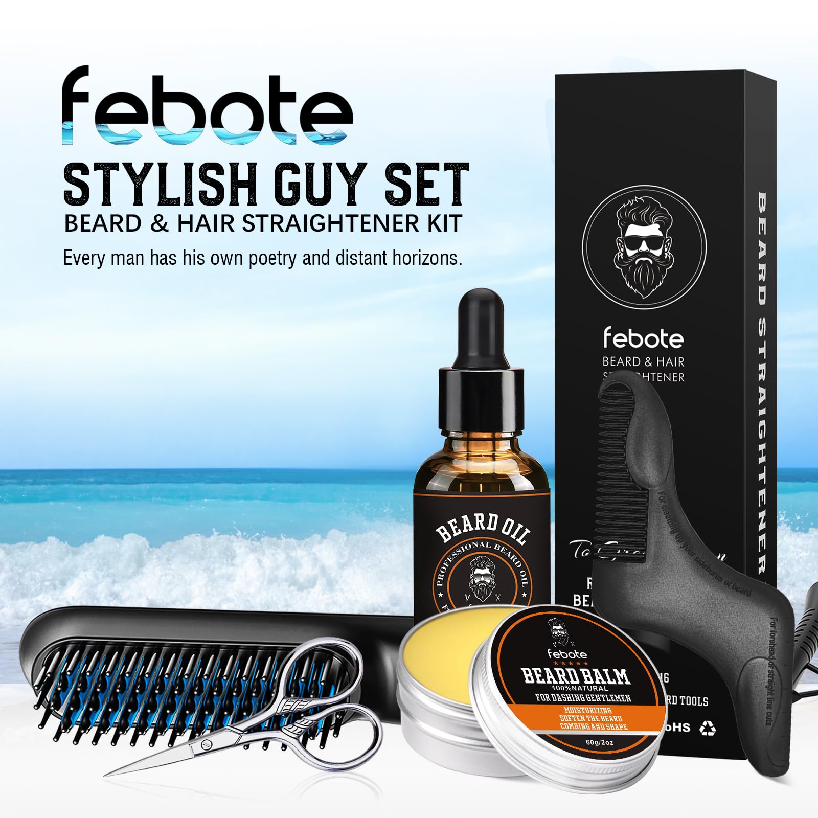 Febote beard straightener in action delivering safe styling results