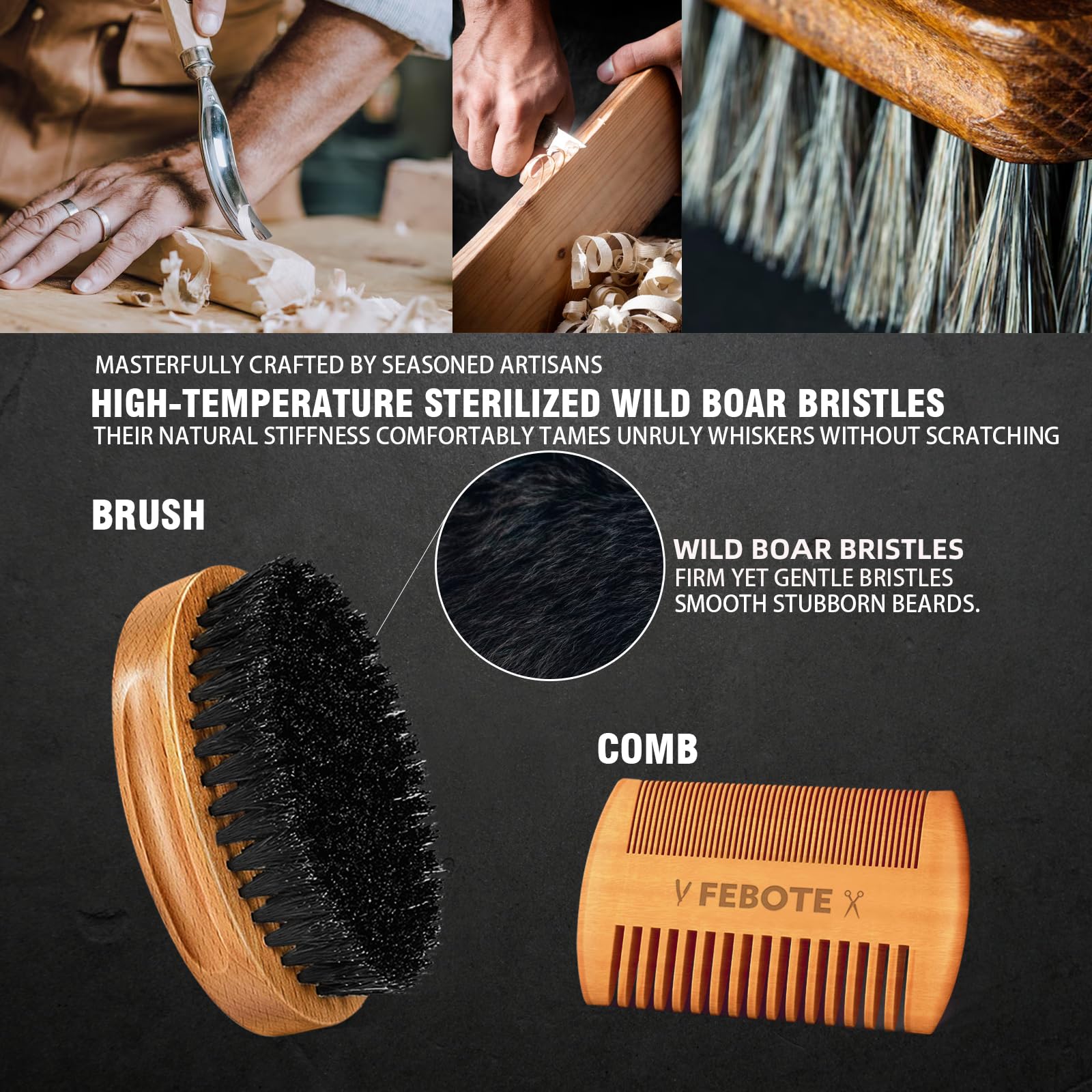 FEBOTE ergonomic handle design provides comfortable, controlled styling.