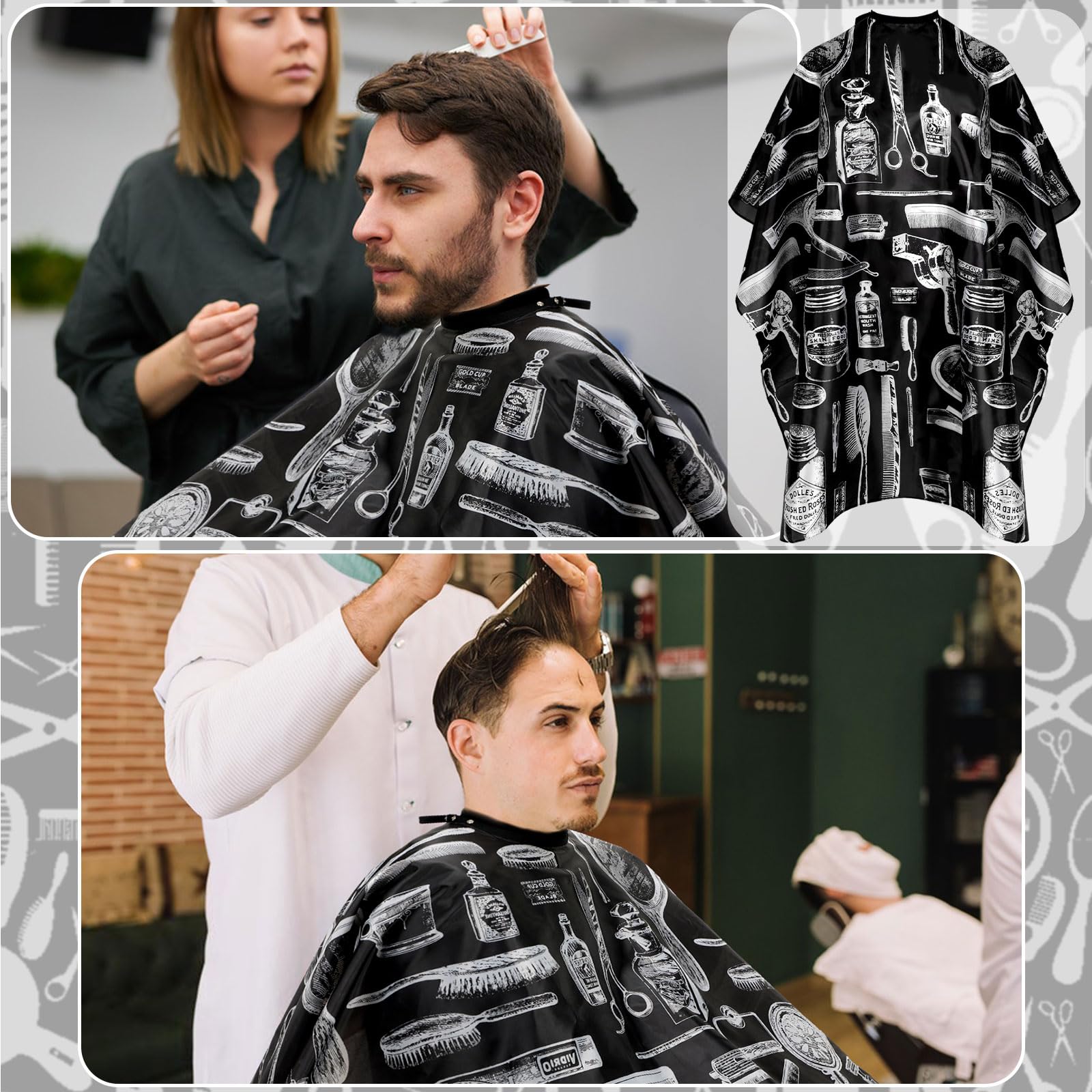 FEBSNOW barbershop-ready cape suitable for dyeing, perming, and styling sessions.
