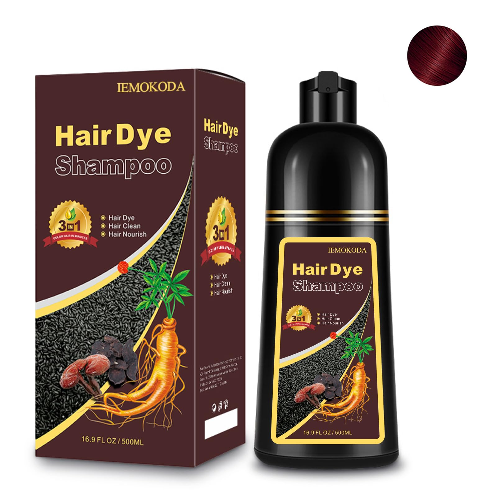 Fedulili hair dye shampoo bottle pour for quick at-home color application.