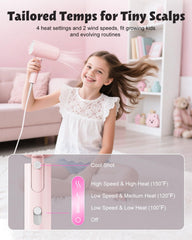 Feekaa kids dryer with four heat modes for gentle styling