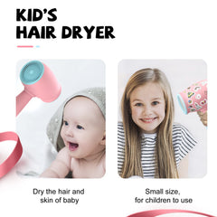 FeeKaa Kids Hair Dryer pink ergonomic handle for kid-friendly grip