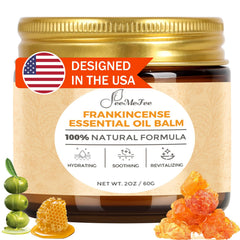 FeeMeFee Frankincense Balm jar close-up showing rich texture for daily hydration