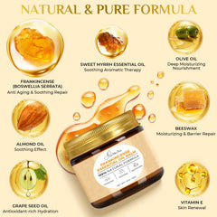 FeeMeFee Frankincense Balm texture swirl highlighting creamy, soothing consistency