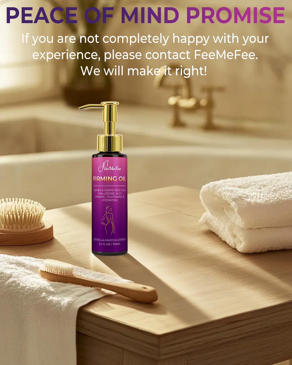 FeeMeFee Body Firming Oil pairs with gua sha routines (tool not included).