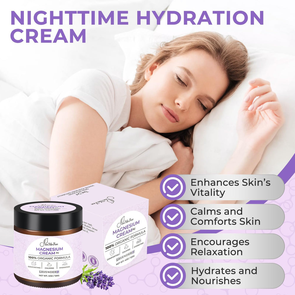 FeeMeFee magnesium lotion application on skin for soothing relief after workouts