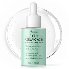 FeeMeFee Azelaic Acid Serum bottle showing 10% formula for calmer redness-prone skin.