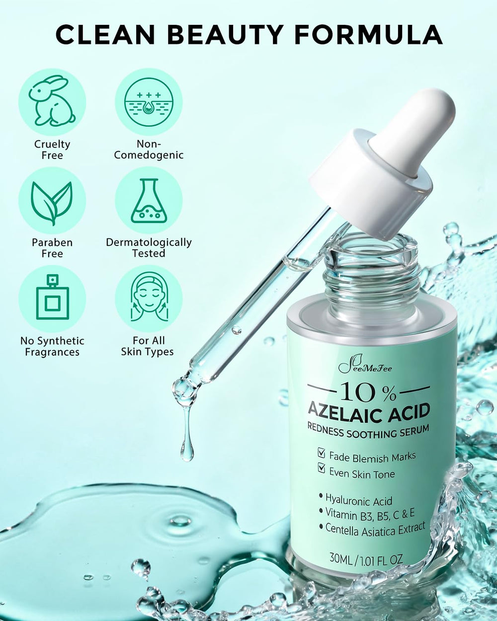 Morning and evening skincare routine with FeeMeFee serum integration.