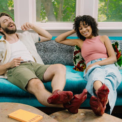 FEETS booties inside highlight disposable treatment for both feet and easy home use.
